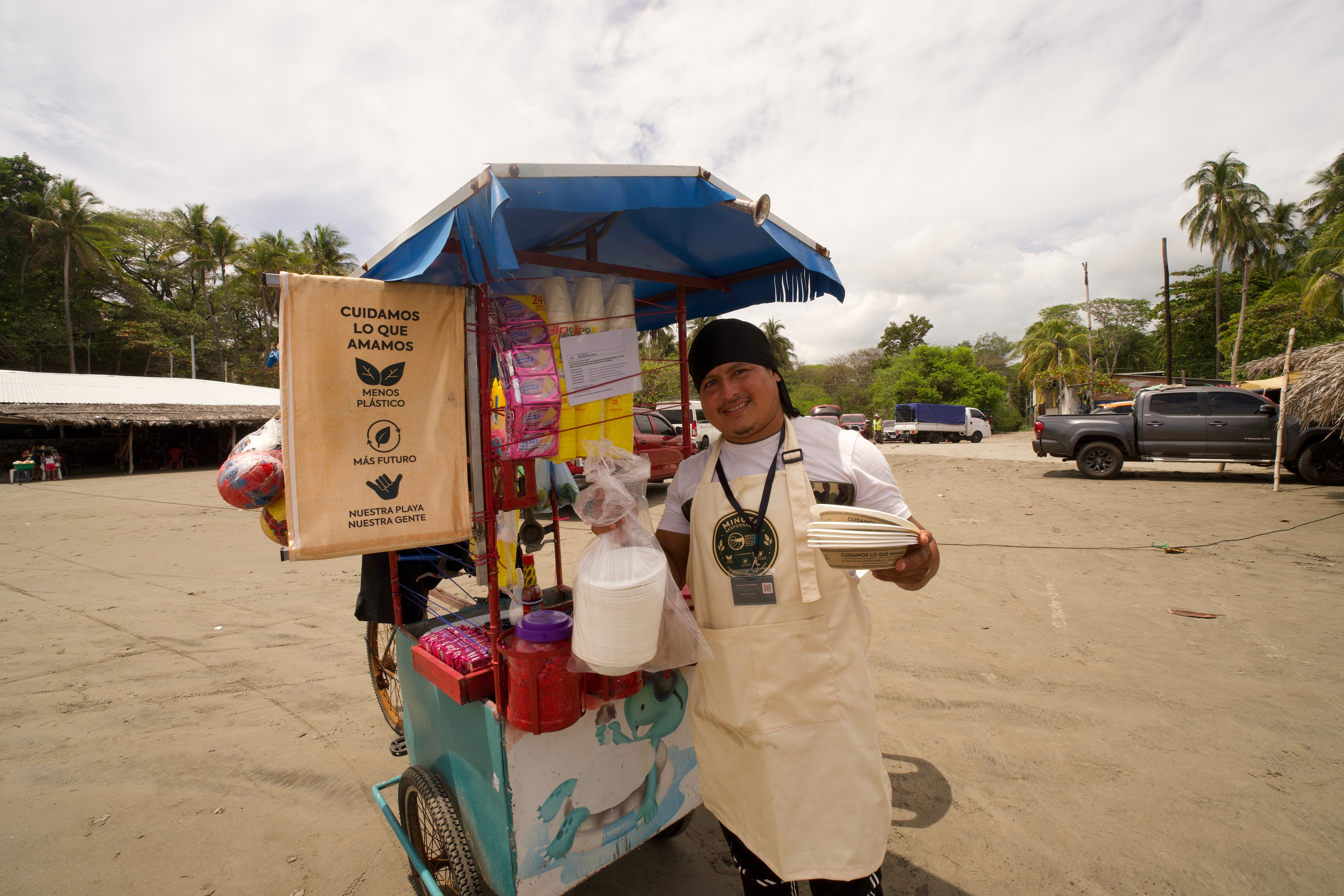 Compostable packaging and a project vendor's ID card